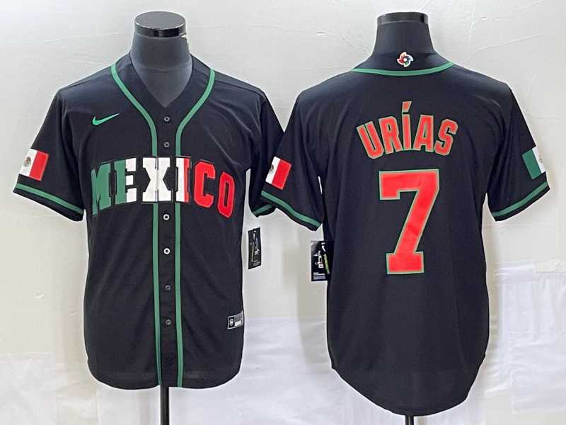 Mens Mexico Baseball #7 Julio Urias 2023 Black World Baseball Classic Stitched Jersey3
